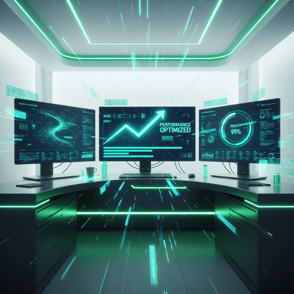 Real-time performance metrics dashboard with upward trends